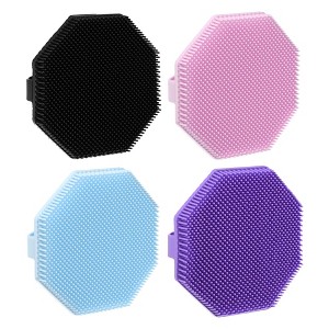 Unique Bargains Shower Silicone Body Scrubber 4 Pcs - 1 of 4