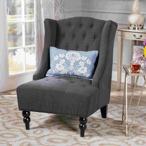 CAVINAS Velet Fabric Accent Chair with High Backrest,Modern Upholstered Living Room Chairs,Reading Chairs for Living Room - 1 of 4