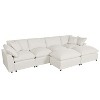 6-piece U-Shape Sectional Sofa with 2 Pillows, 2 Large Chaise with Removable Ottomans for Living Room, Indoor Furniture - Maison Boucle - 3 of 4