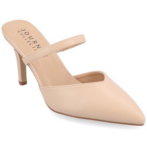 Journee Collection Women's Yvon Narrow Width SuperNatural Shades Pointed Toe Mule Pumps - 1 of 4