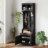 Aghana Digitals Farmhouse 3-in-1 Entryway Hall Tree: Bench, Coat Rack with 3 Hooks & Adjustable - 2 of 4