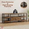 Rustic 63"/71" /79" TV Stand for TVs Up to 65"/75"/85" Industrial Media Console w/2 Drawers and Open Storage Shelves - 4 of 4