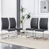 NicBex PU Leather Dining Chairs Set of 4,Upholstered Armless Kitchen Chair with High Back and Arched Metal Legs for Dining Room,Kitchen - 2 of 4