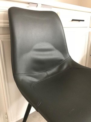 Armen living monte dining chair in black faux leather and black powder coat finish hot sale