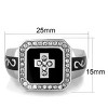 Slickblue Cross Ring for Women, Octagon Stainless Steel Face, Clear CZ Frame, Polished Finish, Silver, size 5-10 - 2 of 4