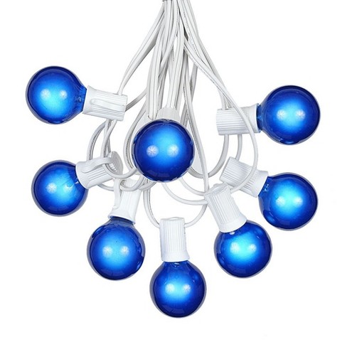 Novelty Lights 25 Feet Blue G40 Globe Outdoor Patio String Lights ...