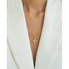 Bearfruit Jewelry Sterling Silver 18k Gold Plated Cultured Fresh Water Pearl Victoria Cross Necklace - 2 of 4