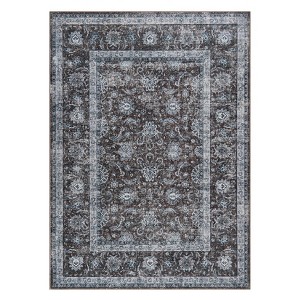 Hallway Runner Rug Washable Non-Slip Vintage Faux Wool Area Rugs for Entryway Indoor Kitchen Laundry Bedroom - 1 of 4