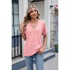 Women's V-Neck Basic Top - Soft Skin-Friendly Versatile Tee - 2 of 4