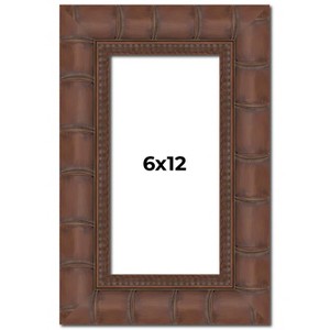 PosterPalooza | 6x12 Wide Bamboo Picture Frame, UV Acrylic, 4 Finishes - Brown, Black, Silver, and Natural - 1 of 4