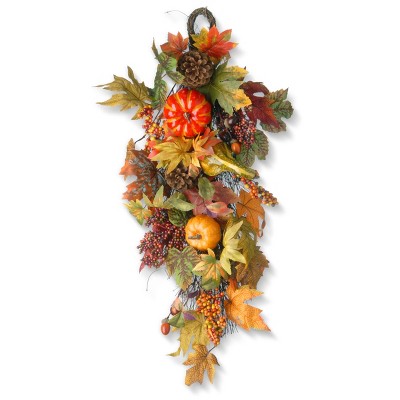 National Tree Company 26" Artificial Fall Teardrop Hanging Wall Decoration