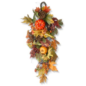 National Tree Company 26" Artificial Fall Teardrop Hanging Wall Decoration - 1 of 4