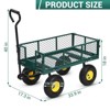 Heavy Duty Steel Garden Cart, Pullable Metal Garden Wagon with 10" Wheels, 180° Rotating Handle and Removable Sides for Outdoor, Farm, Yard - 2 of 4