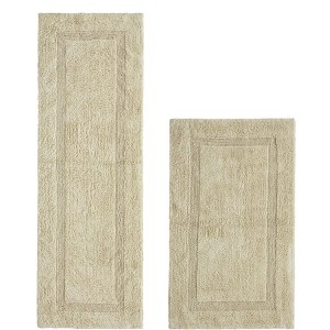 Lux Premium 100% Cotton Tufted Solid Reversible 2 PC Bath Rug Set – Ultra-Soft, Water-Absorbent, Durable, Machine Washable Bathroom Rug - 1 of 4