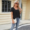 Womens Casual Shirts Loose T Shirts Basic Short Sleeve Crewneck Trendy Tops Cute Clothes Blouse - 4 of 4
