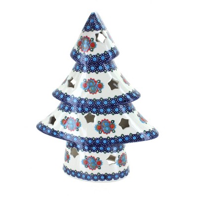 Blue Rose Polish Pottery Verona Medium Christmas Tree Luminary