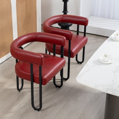 LOVMOR House Hold Contemporary Designed Chenille Fabric Upholstered Accent/Dining Chair/Kitchen Armchair for Living Room set of 2