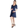 Maternity Knee Length A-Line Elbow Sleeve Dress - 24seven Comfort Apparel™ - 2 of 4
