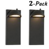 ALOADECOR H11 in. Modern Outdoor Integrated LED Wall Light with Dusk-to-Dawn Sensor Black Exterior Sconce with Frosted Glass for Entryway(¨2 Pack) - 3 of 4