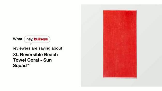 XL Reversible Beach Towel Coral - Sun Squad&#8482;, 2 of 6, play video