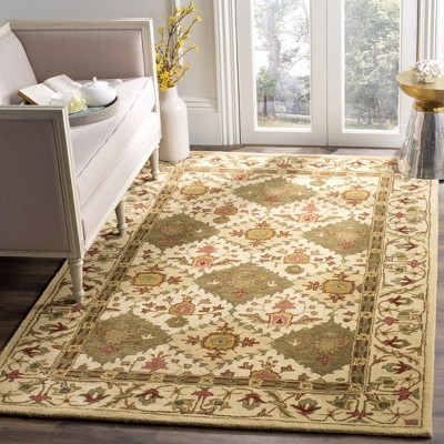 Heirloom Blue Wool Tufted Rectangular Area Rug, 3' x 5'