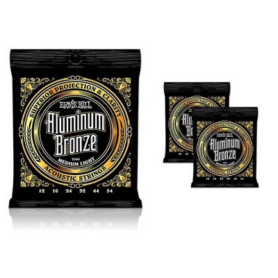 Ernie Ball Aluminum Bronze Medium Light Acoustic Guitar Strings 3-Pack