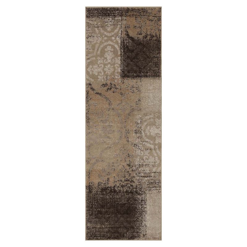 Distressed Abstract Damask Indoor Runner or Area Rug by Blue Nile Mills, 1 of 5