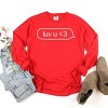 Luv U Text Message - Women's Garment Dyed Long Sleeve Graphic T-Shirt - 3 of 4
