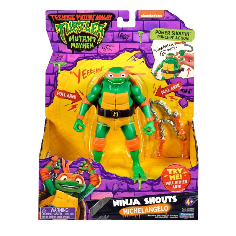Teenage Mutant Ninja Turtles: Mutant Mayhem Ninja Shouts Michelangelo Action Figure, 3 of 6
