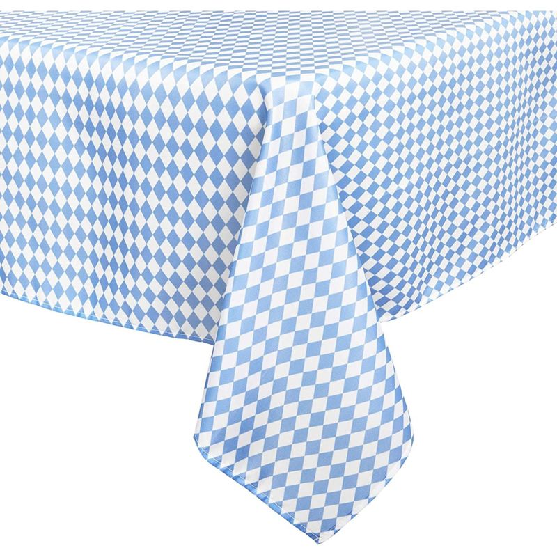 Juvale Blue & White Argyle Checkered Dining Tablecloth Table Cover, 54 x 108 in, 1 of 5