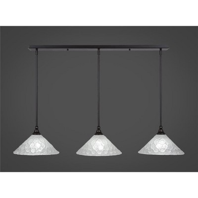 Toltec Lighting Any 3 - Light Chandelier in  Dark Granite with 12" Italian Bubble Shade