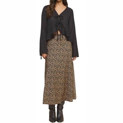 Women's Layla Leopard Print Midi Skirt - if She Loves