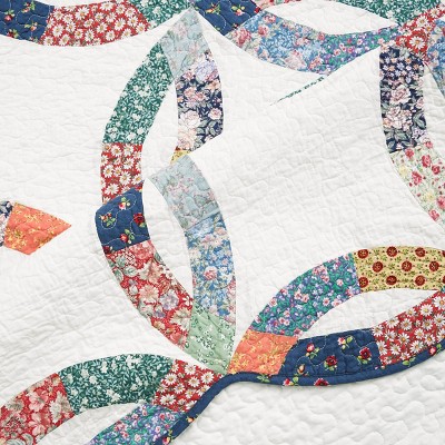 Heritage Patchwork Cotton Twin Quilt Set in White