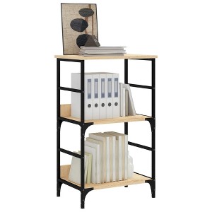 CLIHOME 3-Tier Decorative Bookshelf Open Display Shelves Storage Rack Metal Frame - 1 of 4