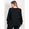 Avenue Women's Plus Size Glam Sequin Sleeve Top - 22/24, Black - 3 of 4
