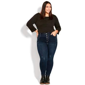 Women's Plus Size Serendipity Zip Jean - dark wash | EVANS