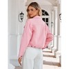 Women's Button Down Stretch Fitted Long Sleeve Cropped Denim Jacket Soft Denim Jean Jacket with Pockets Nashville Outfits - 2 of 4