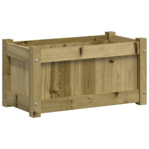 vidaXL Garden Planter 23.6"x12.2"x12.2" - Rectangular Outdoor Plant Box - Weather-Resistant Impregnated Pine Wood for Gardens, Balconies, and Patios - 1 of 4