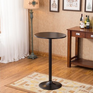 Roundhill Furniture Belham Black Round Adjustable Metal Base Bar Table - 1 of 4