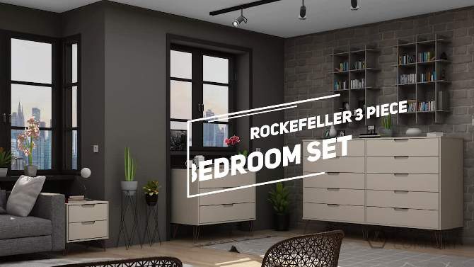 Rockefeller 10 Drawer Dresser, 3 Drawer Dresser and 2 Drawer Nightstand Set - Manhattan Comfort, 2 of 12, play video