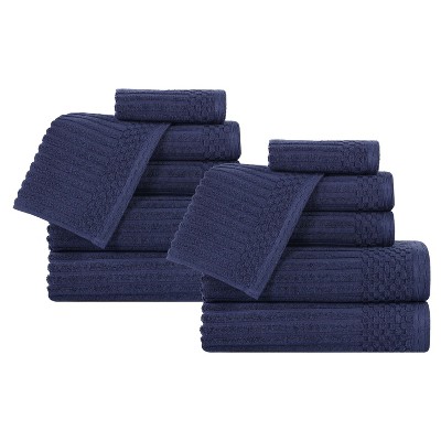 Modern Ribbed Cotton  Assorted Towel Set by Blue Nile Mills