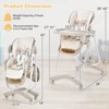Infans Baby High Chair w/ Wheel Folding Baby Dining Chair Adjustable Height & Recline - 2 of 4