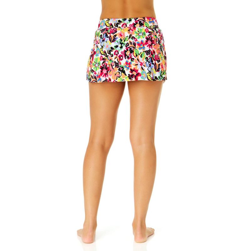 Anne Cole Women's Sun Blossom Drape Front Mid Rise Swim Skirt Bottom, 2 of 5