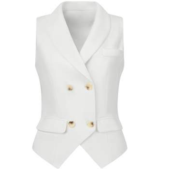 Allegra K Women's Lapel Collar Dressy Versatile Racerback Waistcoat Suit Vest