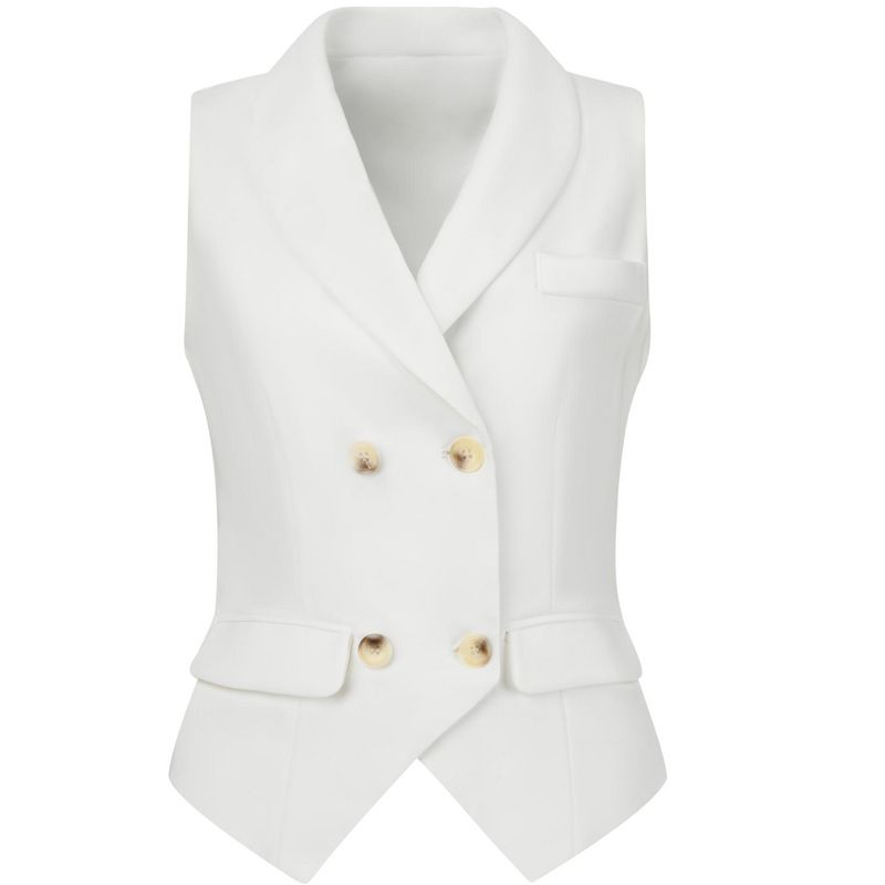 Allegra K Women's Lapel Collar Dressy Versatile Racerback Waistcoat Suit Vest, 1 of 6