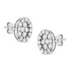 Haus of Brilliance Silver 1 1/2 Cttw Round-Cut Diamond Oval Shaped Stud Earrings - 3 of 4