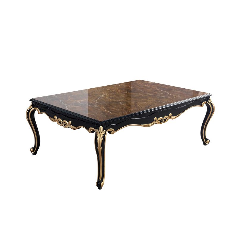 48&#34; Betria Coffee Table Engineered Stone Top, Gold and Black Finish - Acme Furniture, 5 of 6