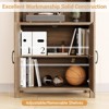 70'' Tall Bookcase with Doors,5-Tier Bookshelf with Adjustable Shelf and Stable Leg,  Farmhouse Storage Cabinet,Floor Standing Display Bookshelves - 3 of 4