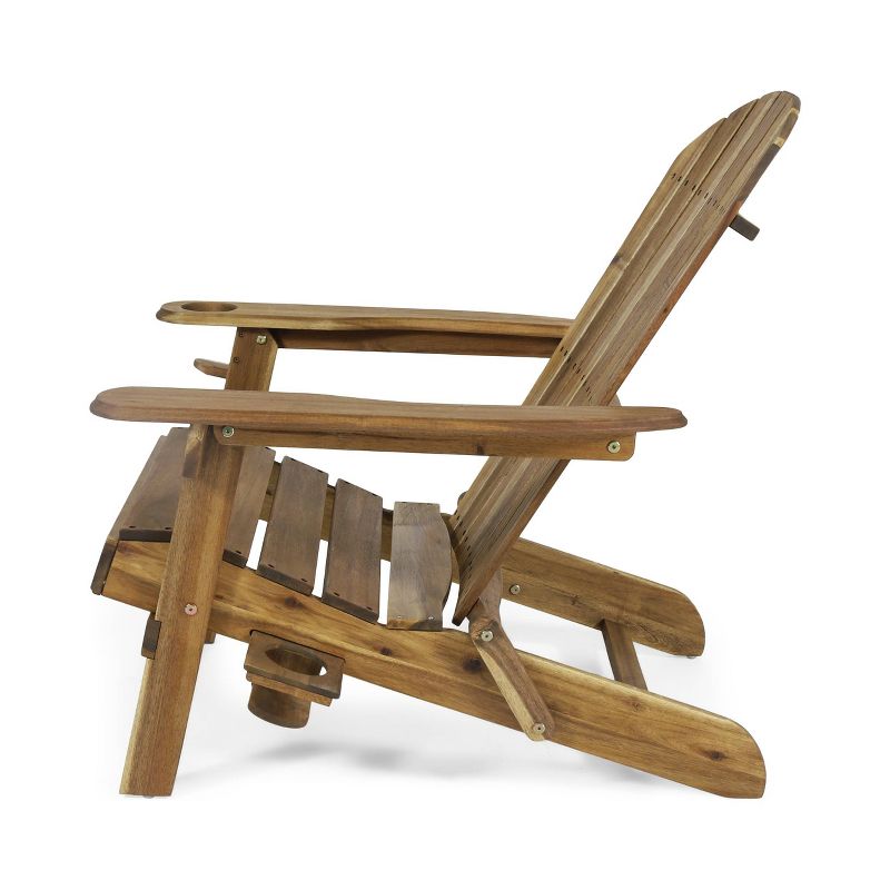 Bellwood Outdoor Acacia Wood Folding Adirondack Chair Natural - Christopher Knight Home, 5 of 10