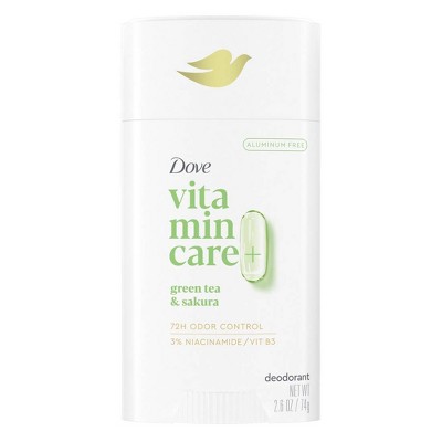 Dove Beauty VitaminCare+ Aluminum Free Deodorant Stick with Niacinamide - Green Tea and Sakura - 2.6oz